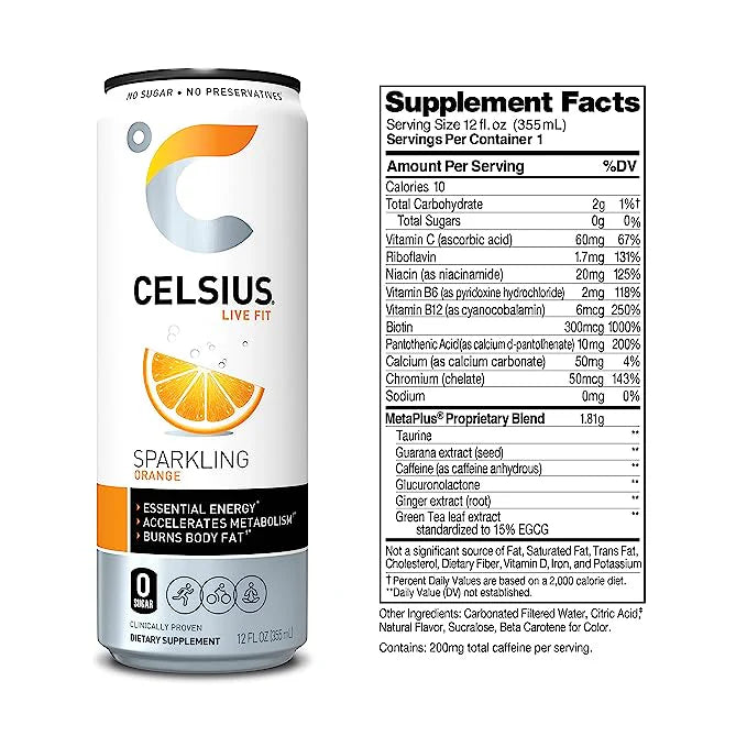 Celsius Can Sparkling Orange