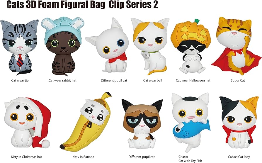 3D FOAM BAG CLIP CATS